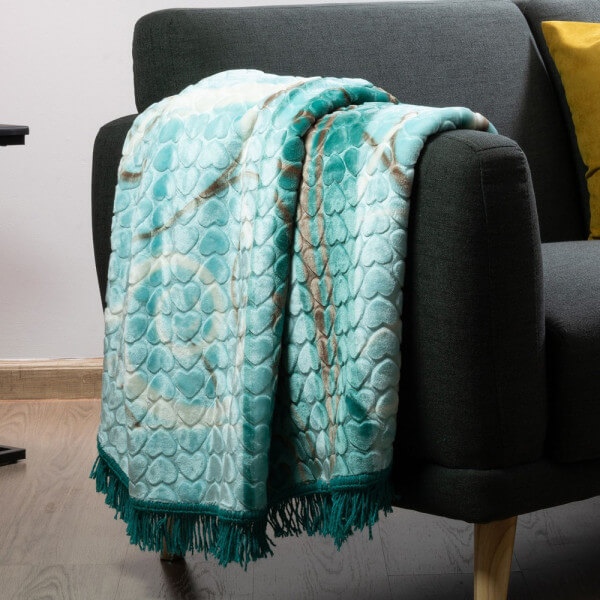 FAUX MINK FRILL BLANKET