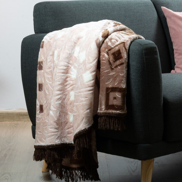 FAUX MINK FRILL BLANKET