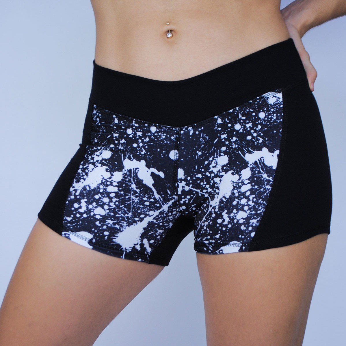 Black and Printed Shorts