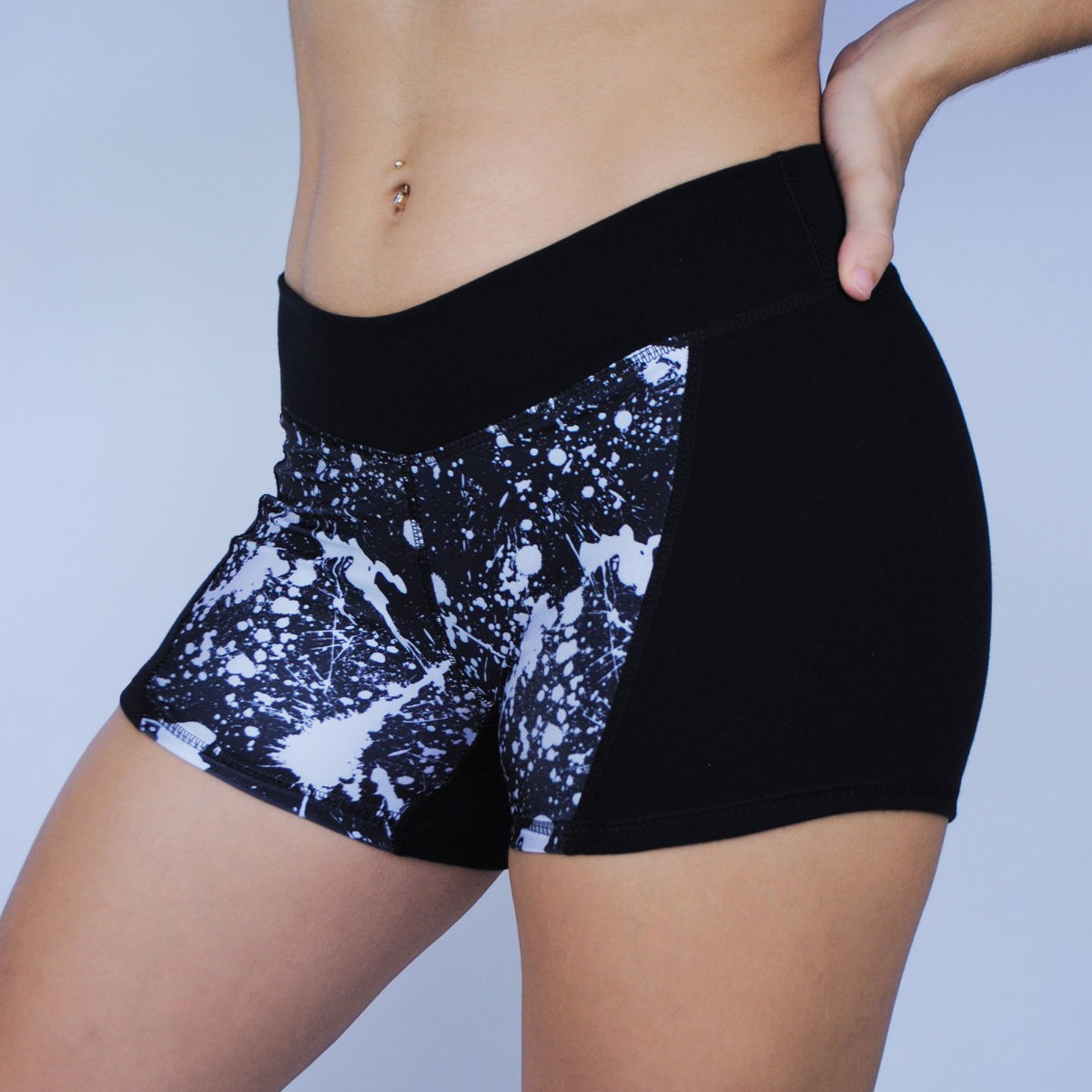 Black and Printed Shorts