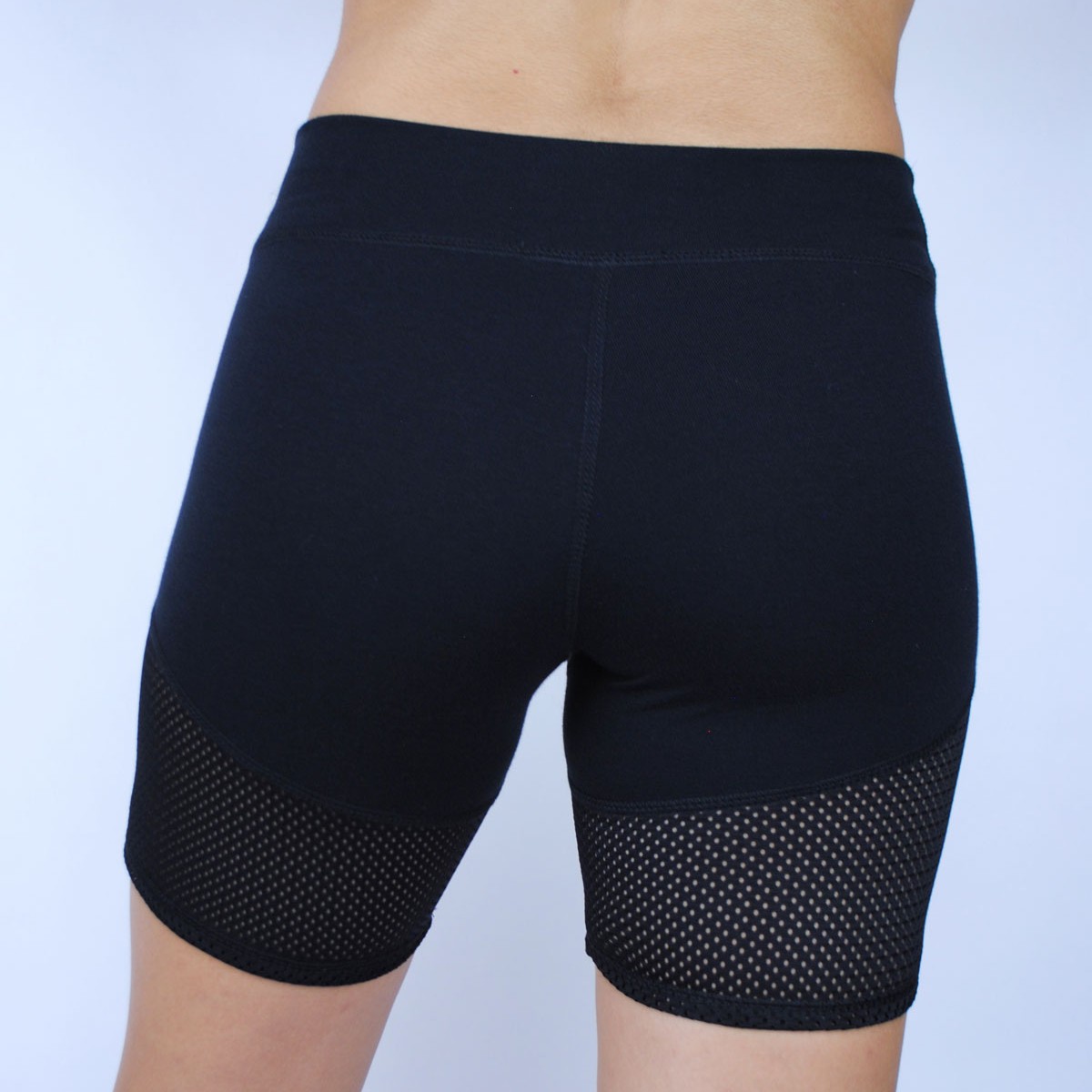 Black Mesh and Cotton Shorts