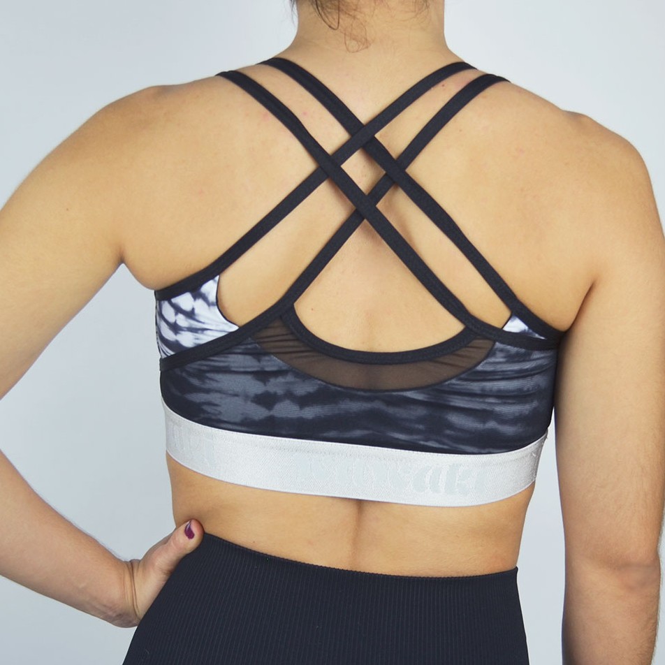 Trendy Mesh and Straps Sport Bra