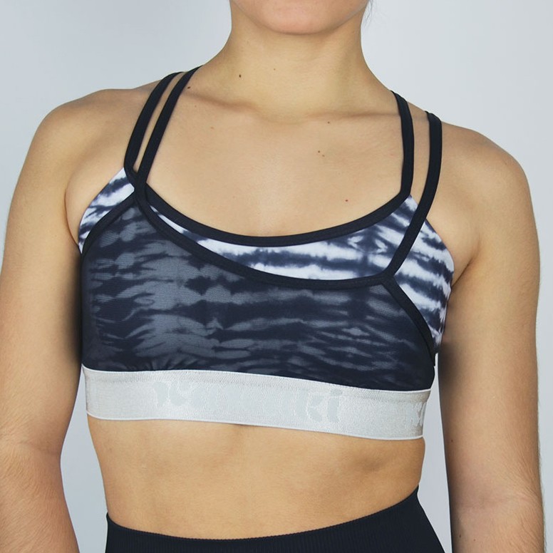 Trendy Mesh and Straps Sport Bra