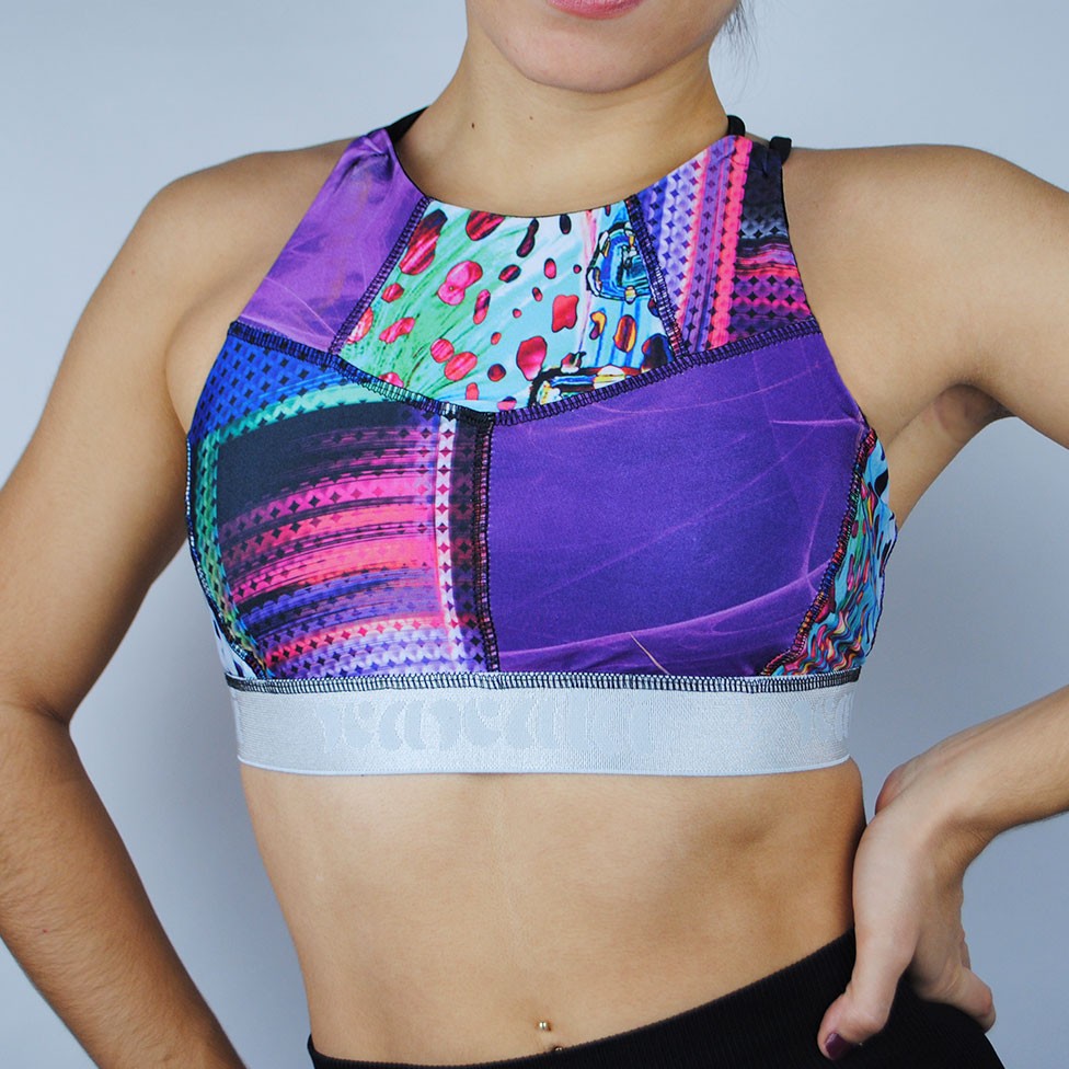 Patchwork sports bra