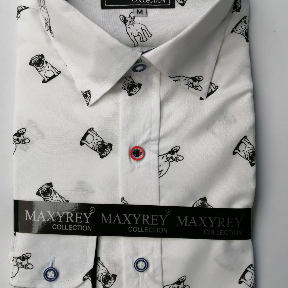 White Long Sleeve Printed Shirt