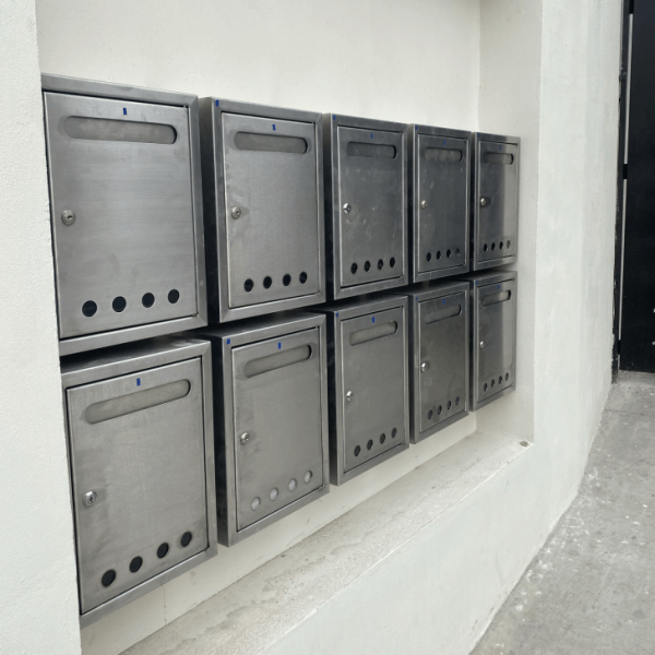 Stainless Steel Custom Made Mailboxes.