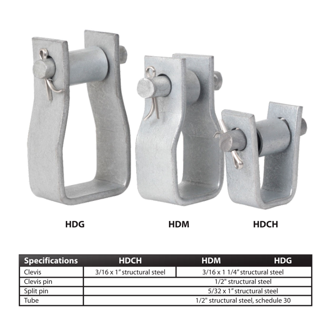HOT DIP GALVANIZED STEEL HDG LARGE “D” TYPE CLEVIS