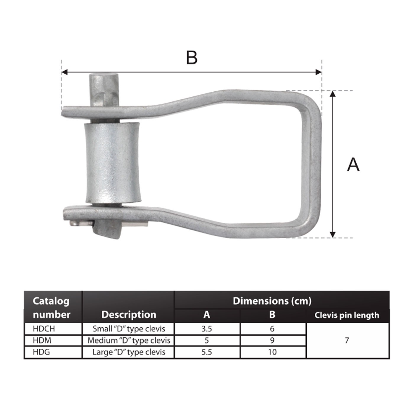 HOT DIP GALVANIZED STEEL HDG LARGE “D” TYPE CLEVIS