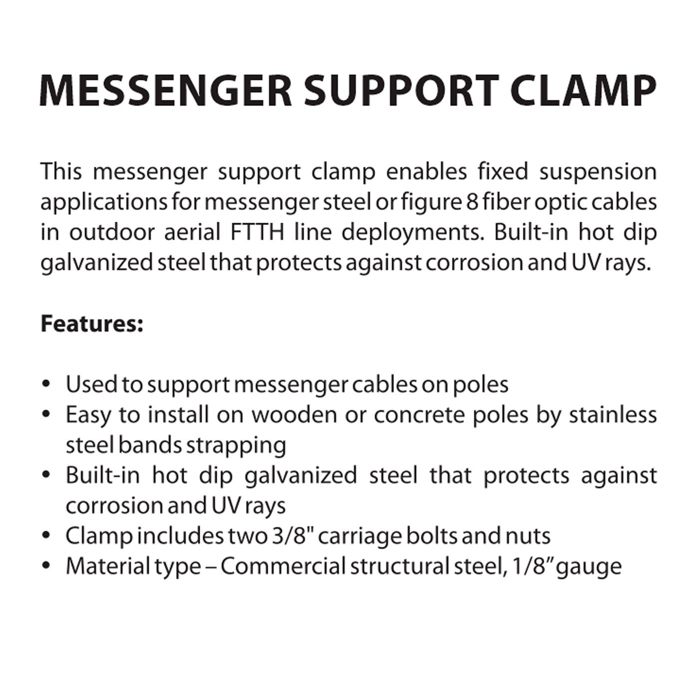MESSENGER SUPPORT CLAMP
