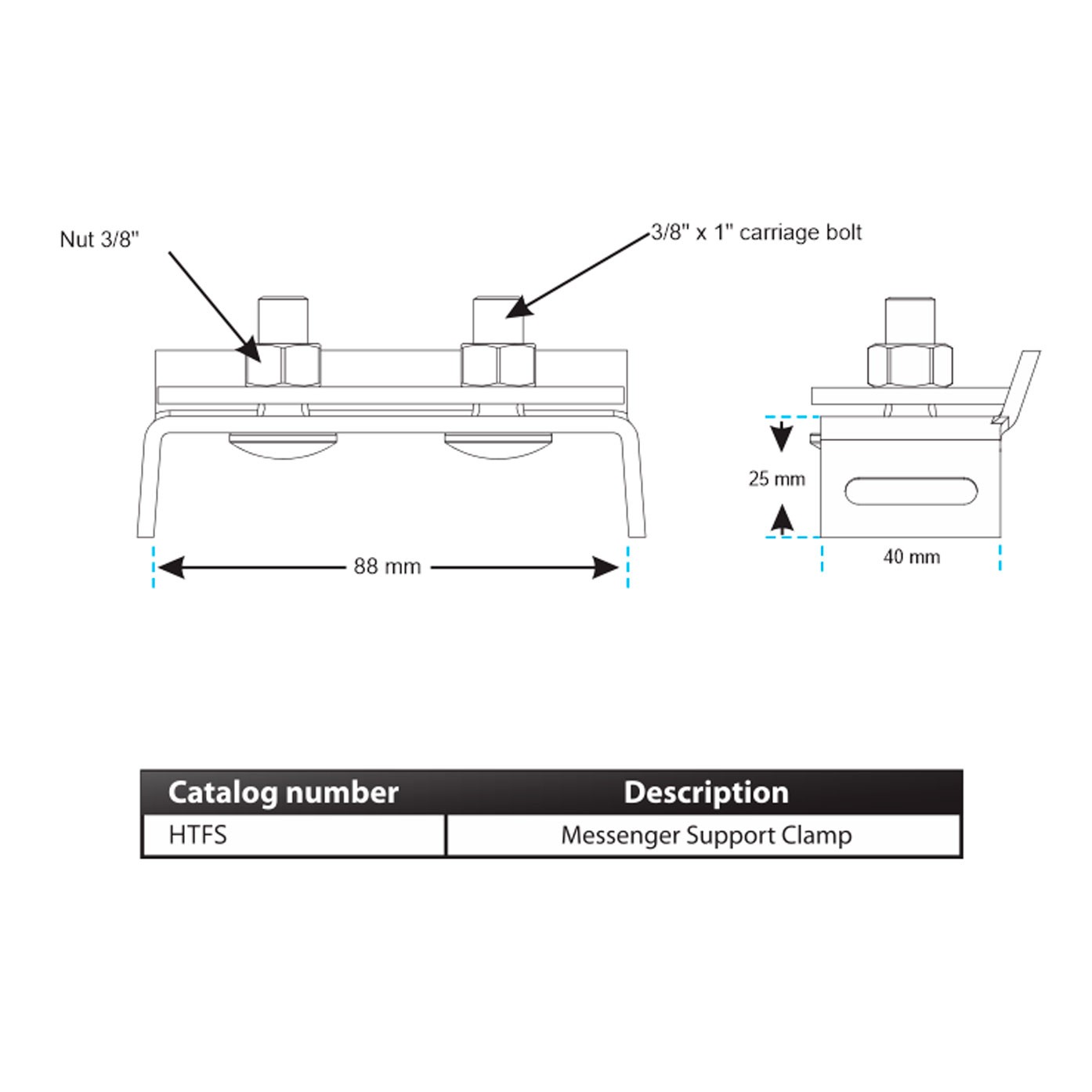 MESSENGER SUPPORT CLAMP