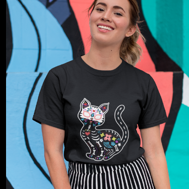 T Shirt for Woman- Customizable T shirt- Sublimated Shirt- Cat printed