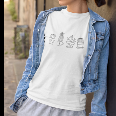 T Shirt for Woman- Customizable T shirt- Sublimated Shirt- Cactus printed 2