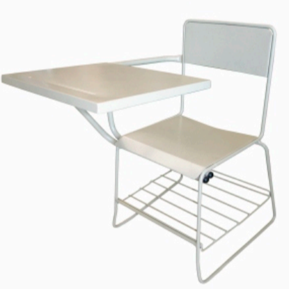 Metallic Chair and Desk Combo with feet tray