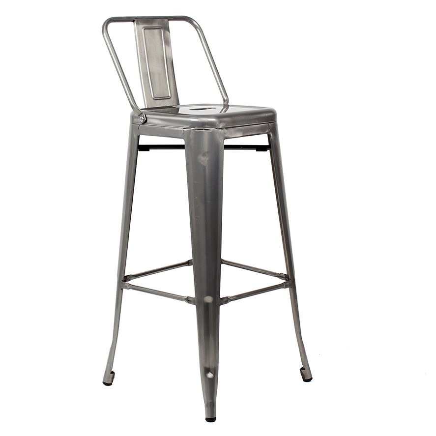 Tolix Style Galvanized Bar Stool Chair /  Chic Barstool Duo / Sophisticated Pub Seating