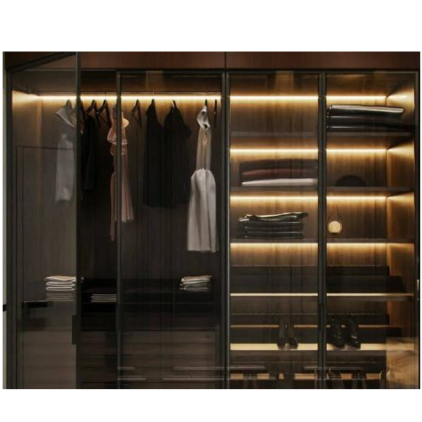 Designer Backlit Walk-In Closet / Custom Wardrobe Arrangements / Luxurious Closet Systems
