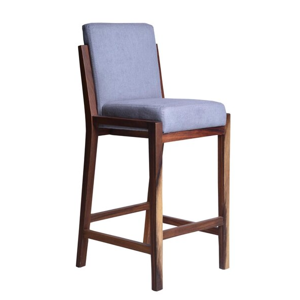 Sculpted Wood Dining Stool / Sturdy High Chair / Minimalist Design Bar Chair