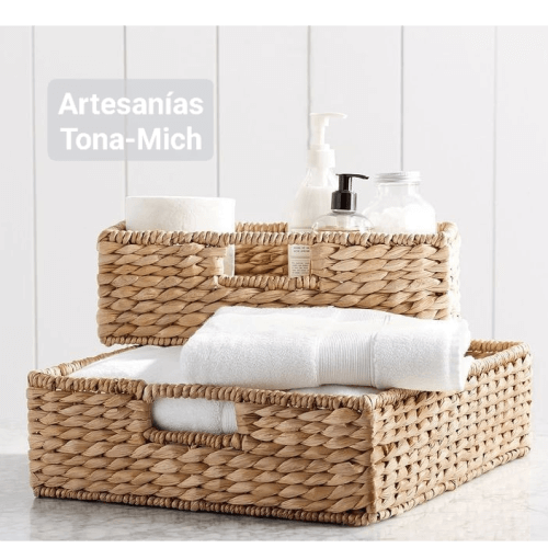 Home Decor / Palm Leaf Storage Chest Basket / Storage Basket for Towels