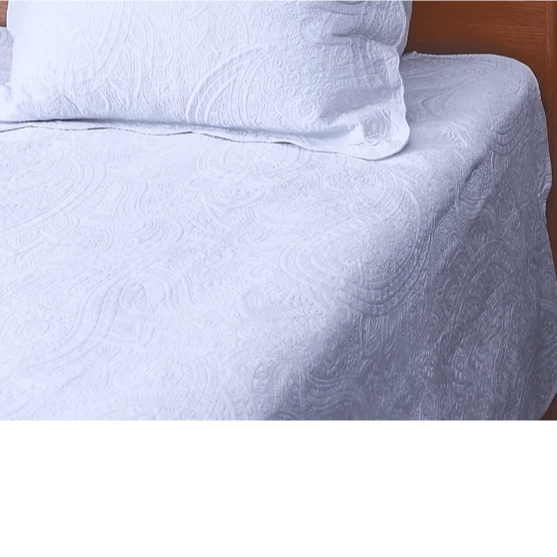 Embroidered Satin Bedspread with Covers