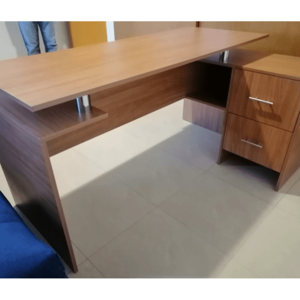 Made-to-Order Wooden Desks  / Bespoke Wooden Office Computer L-Shaped Desk with Drawers
