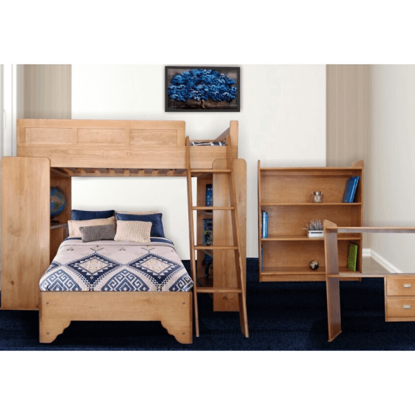 Bunk Bed with Desk and Bookcase /  Bunked Beds / Twin Over Twin Bed / Stacked Beds / Loft Bed