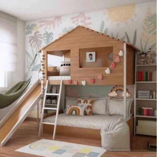 Single Casita Bunk Bed With Slide / Loft Bed  / Double-decker / Bed Twin Over Twin Bed