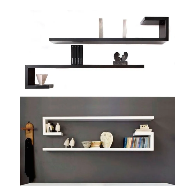 Minimalist Floating Shelf Set / Contemporary Wall Ledges / Sleek Shelving Duo