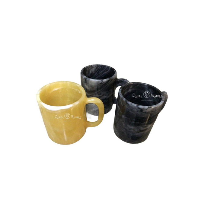 Marble Coffee Cup Set / Elegant Marble Espresso Mugs / Designer Coffee Cups