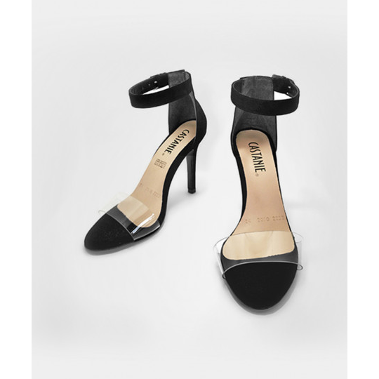 Black Sneakers With Transparent Strip / Trendy Ladies' Shoes / Sophisticated Women's Footwear