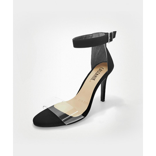 Black Sneakers With Transparent Strip / Trendy Ladies' Shoes / Sophisticated Women's Footwear
