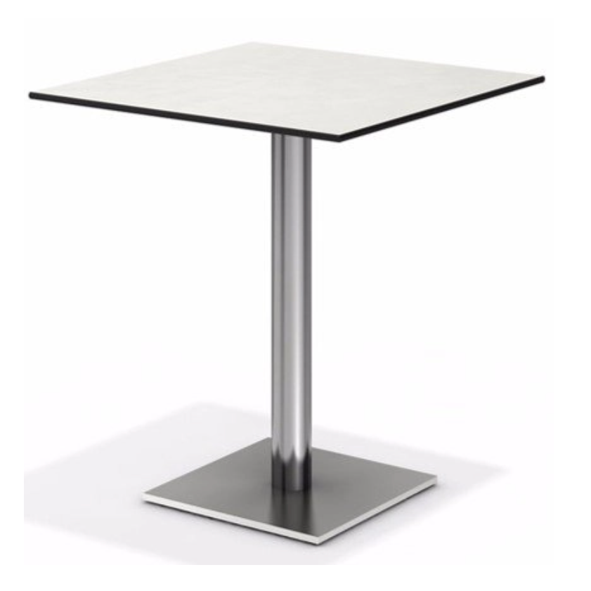 White Table with Aluminum Frame Stand