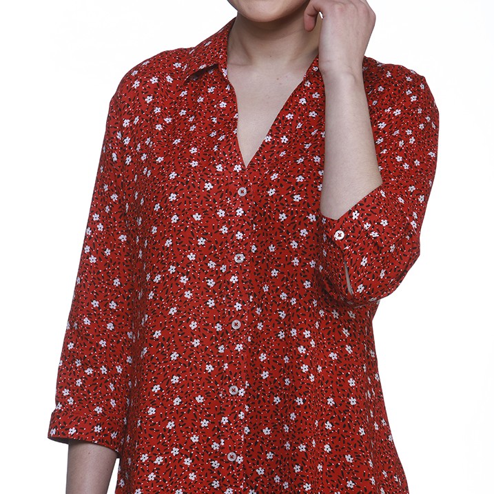 BLOUSE LONG SLEEVE WITH HEART NECKLINE, SEVERAL COLORS