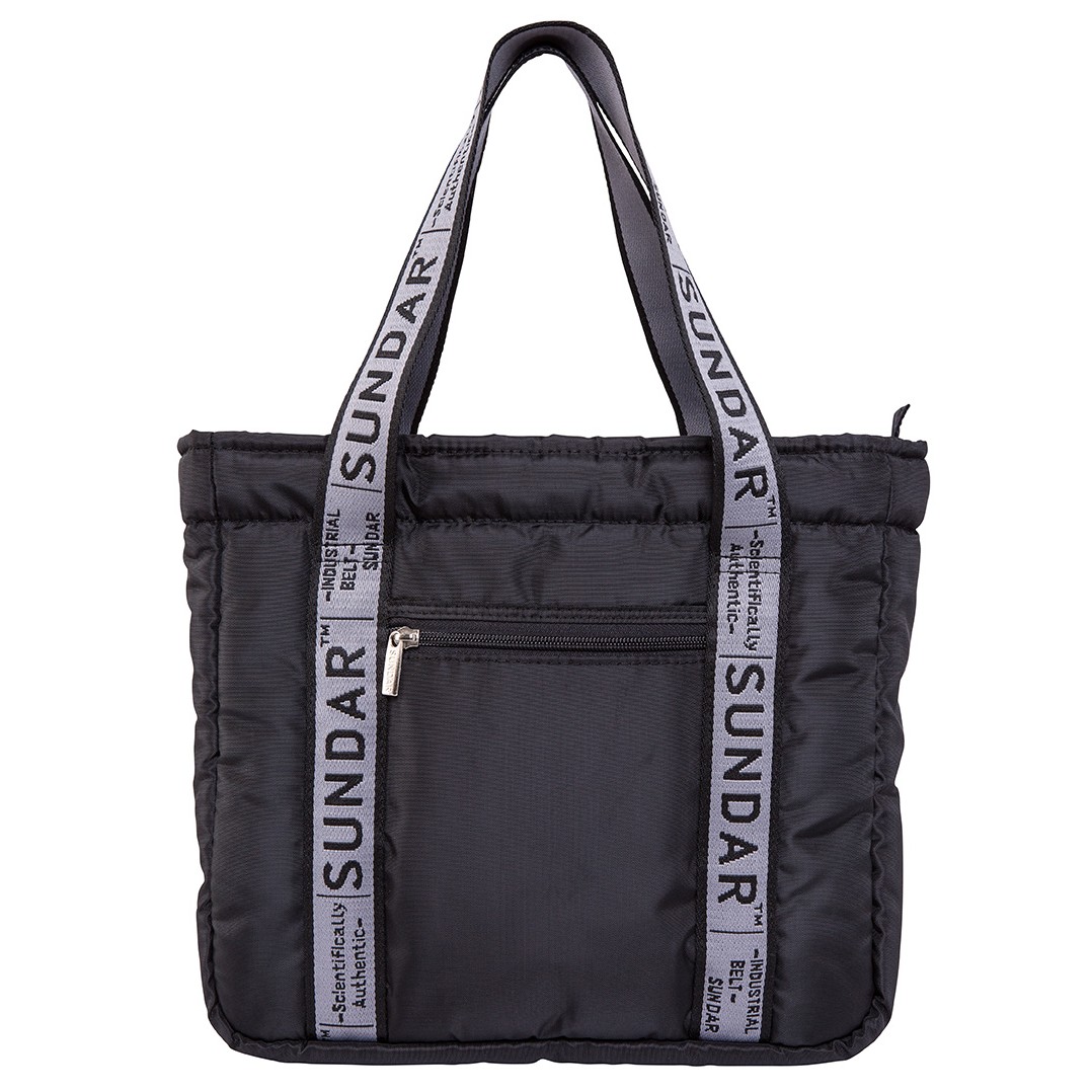 Black Basica 2020 Shoulder Bag with Black and Grey Strap