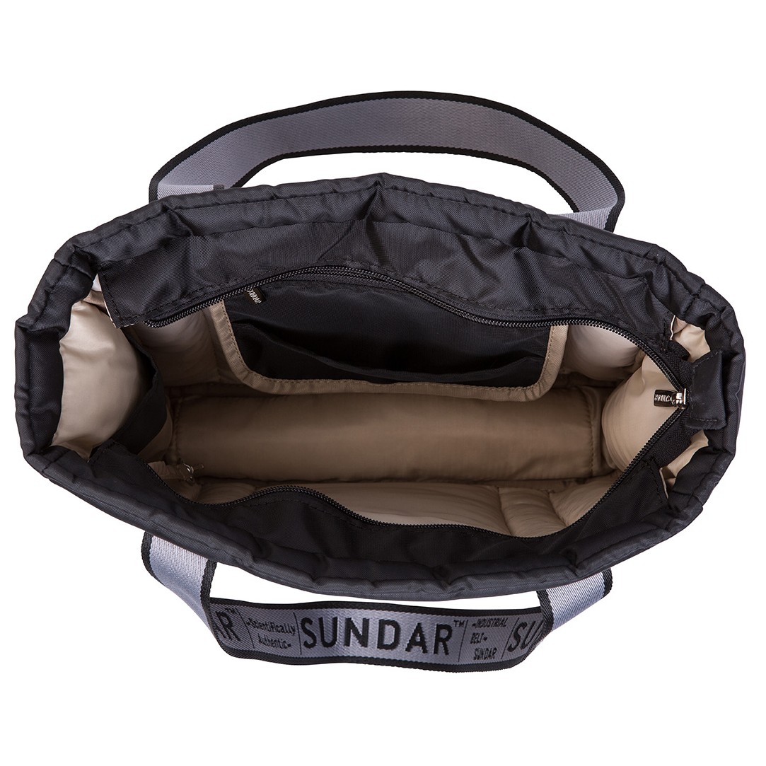Black Basica 2020 Shoulder Bag with Black and Grey Strap