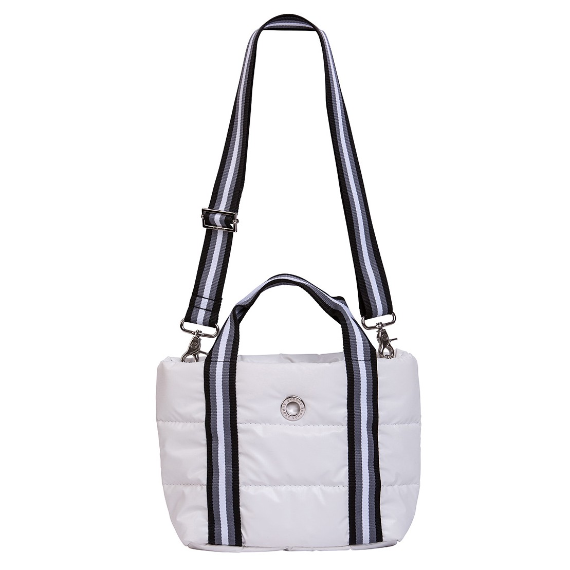 White Básica Mini with Lined Adjustable Strap
