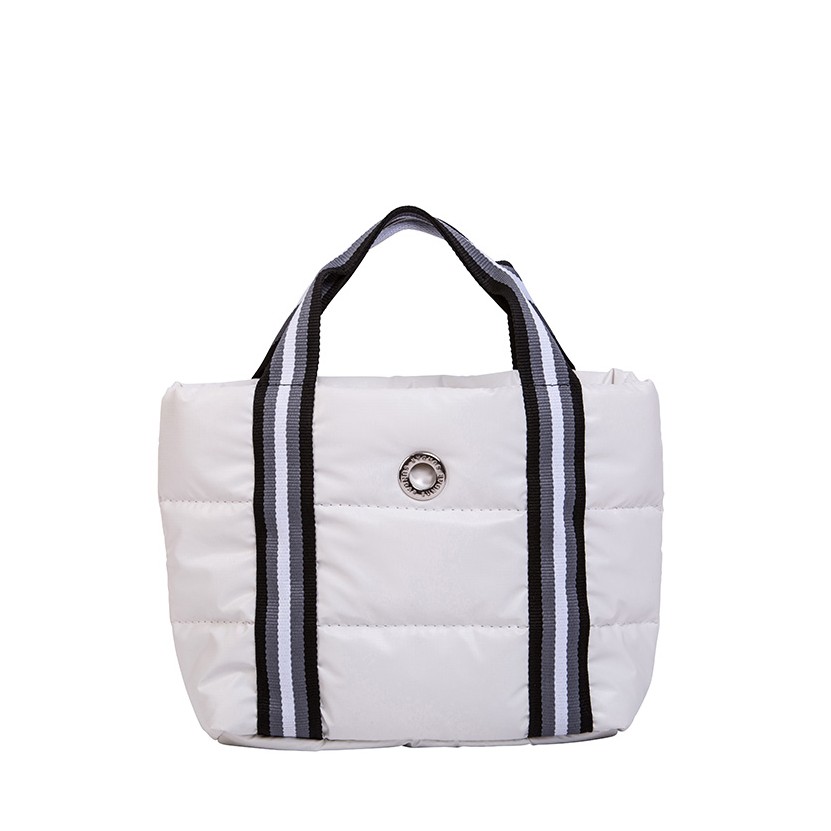 White Básica Mini with Lined Adjustable Strap