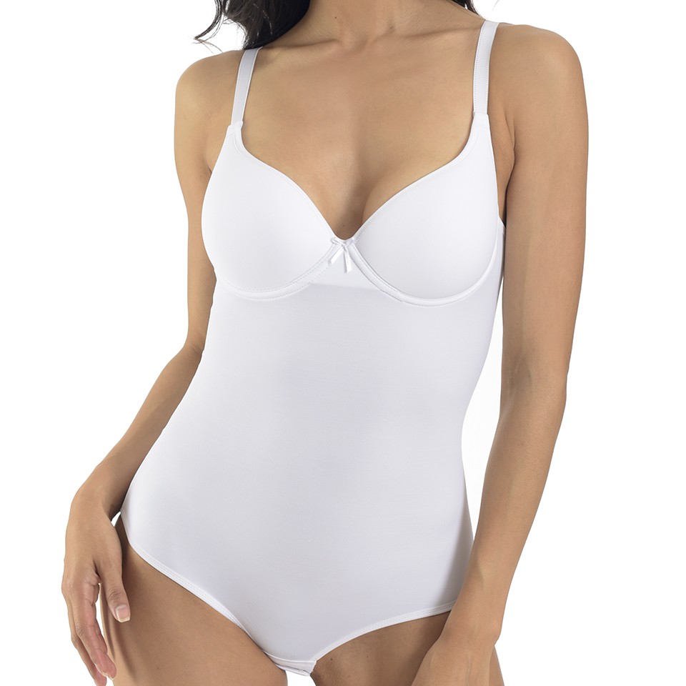 Smooth Full Body Bodysuit, Full Cup, Hook & Eye Between The Leg