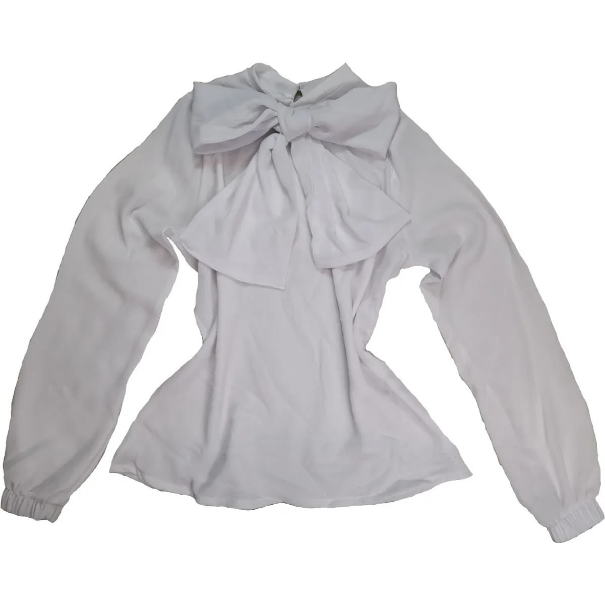 Bow Long Sleeve Blouse And Overalls Set