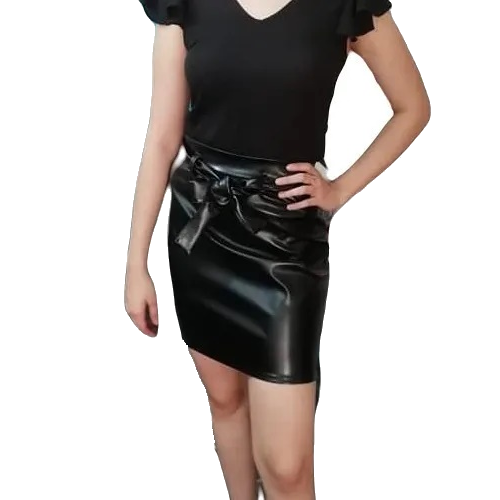 Vinyl belt skirt new arrivals