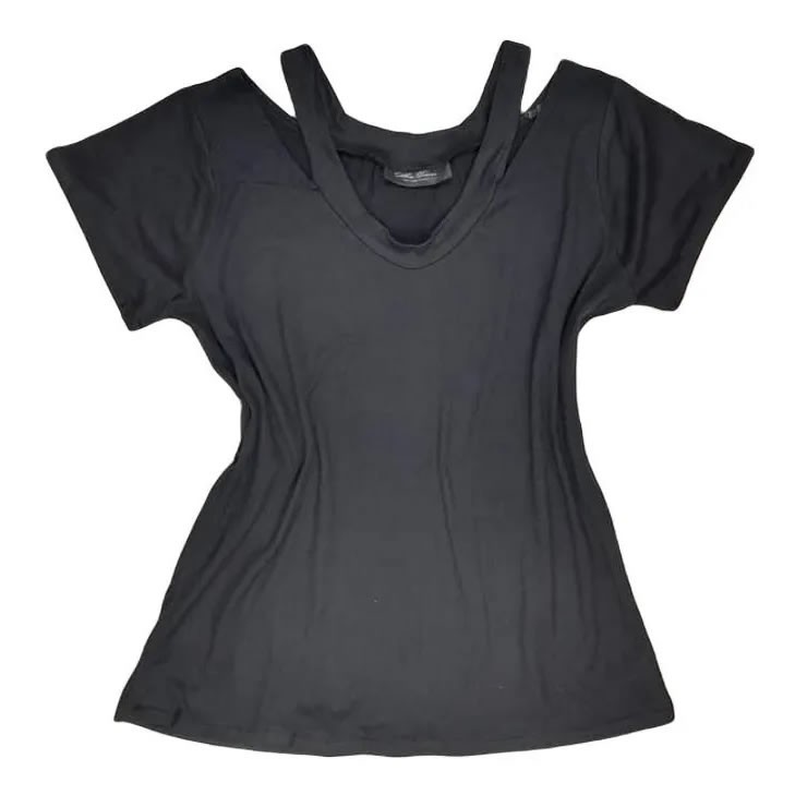 Short Sleeve Slit Shoulder Blouse