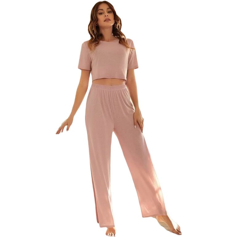 Loose crop top and pants set