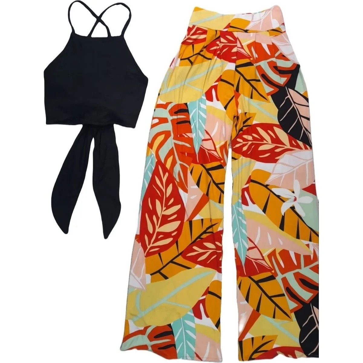 Tropical Cocktail Top And Baggy Pant Set