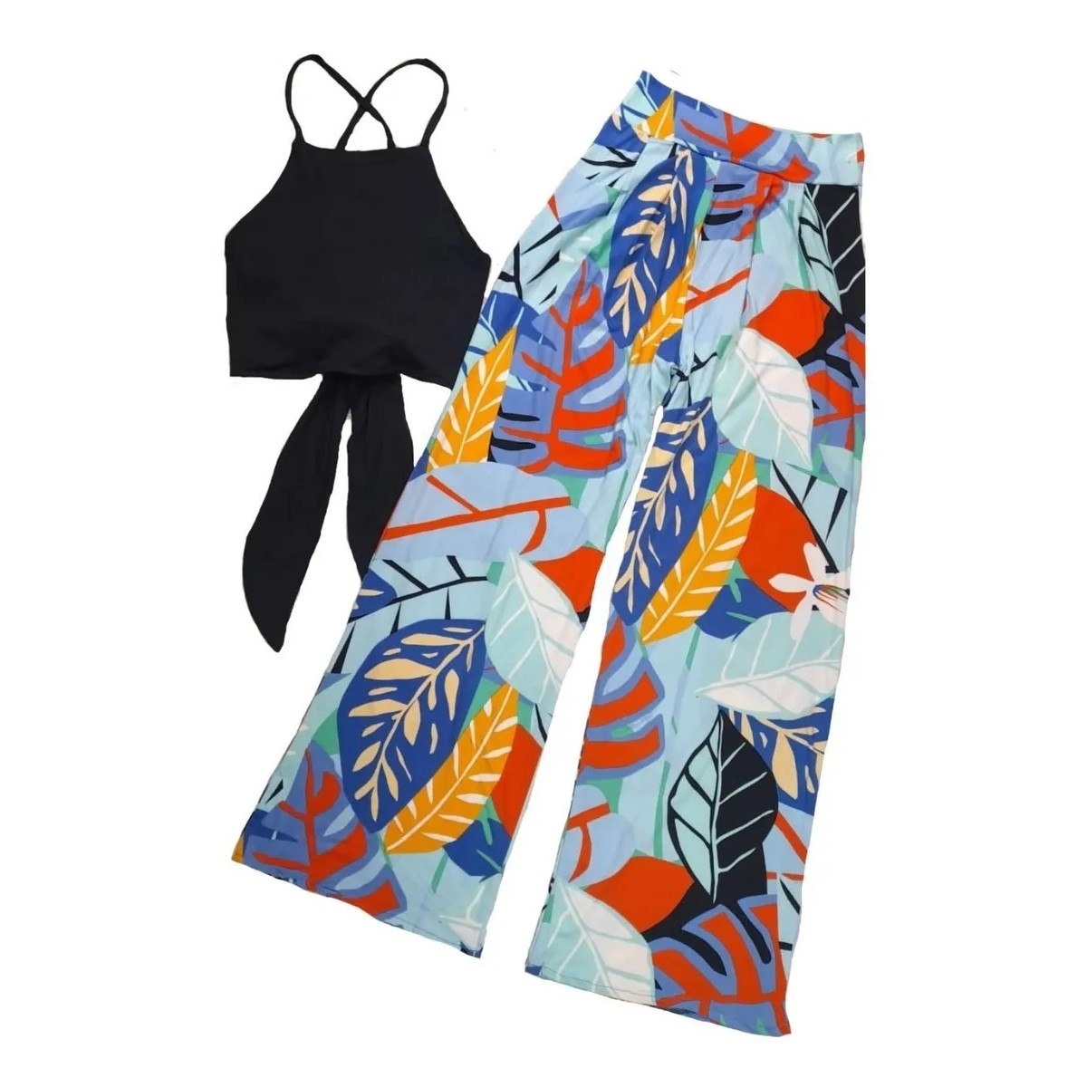 Tropical Cocktail Top And Baggy Pant Set