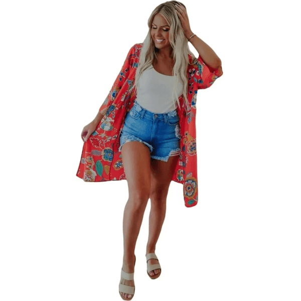 Short Sleeve Beach Kimono