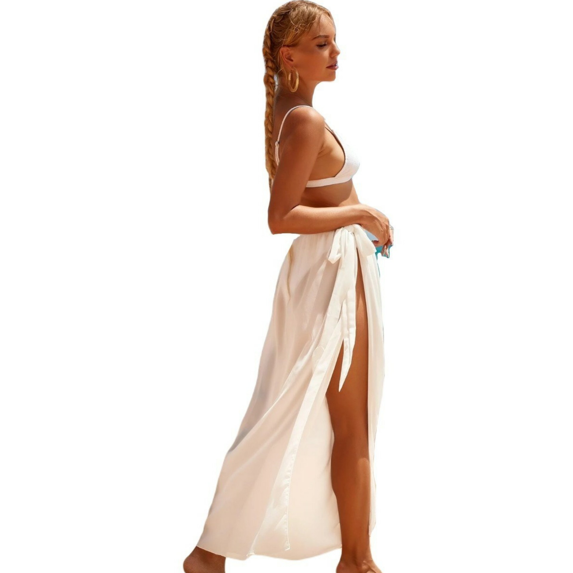 Pareo Skirt Type With Knotted Waist
