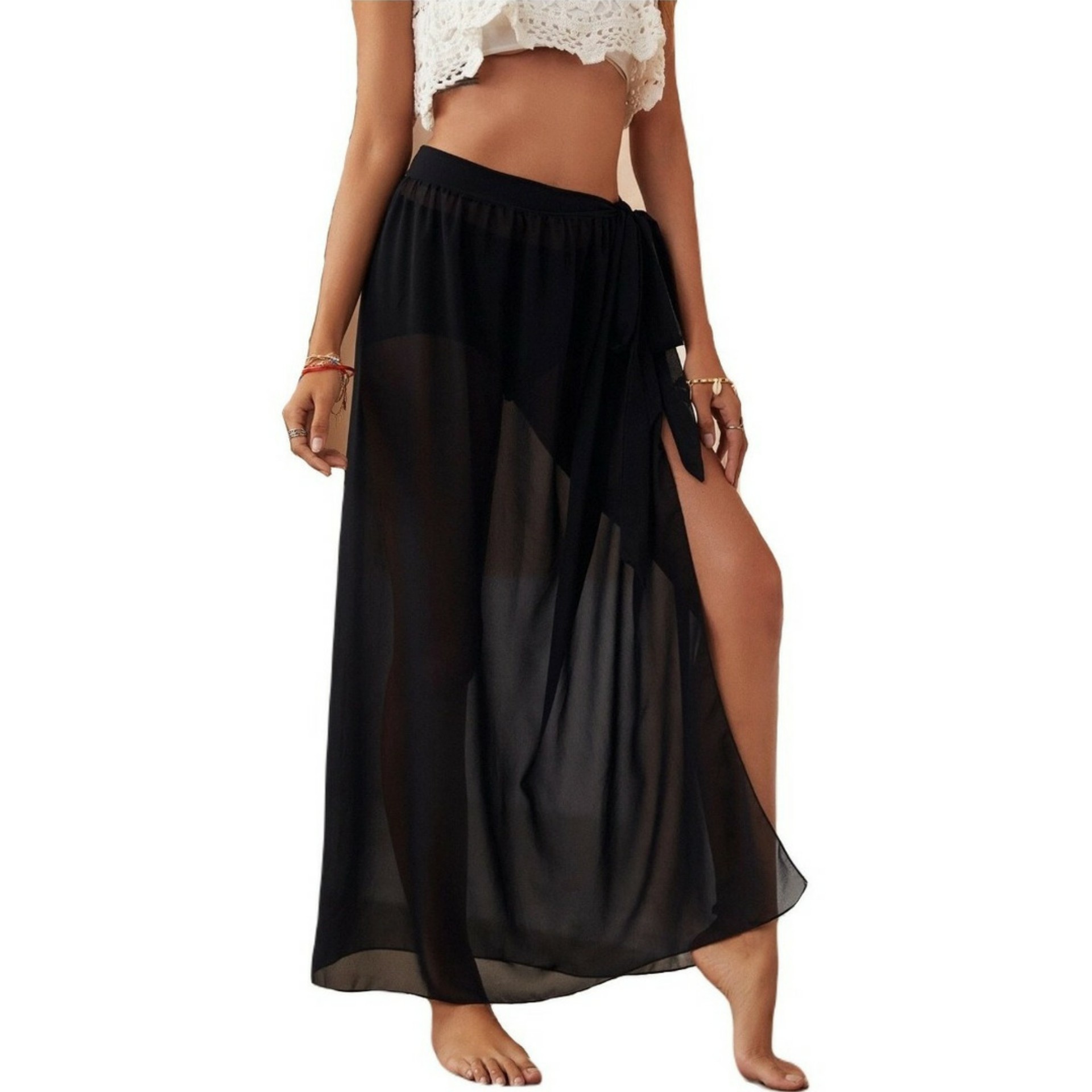 Pareo Skirt Type With Knotted Waist