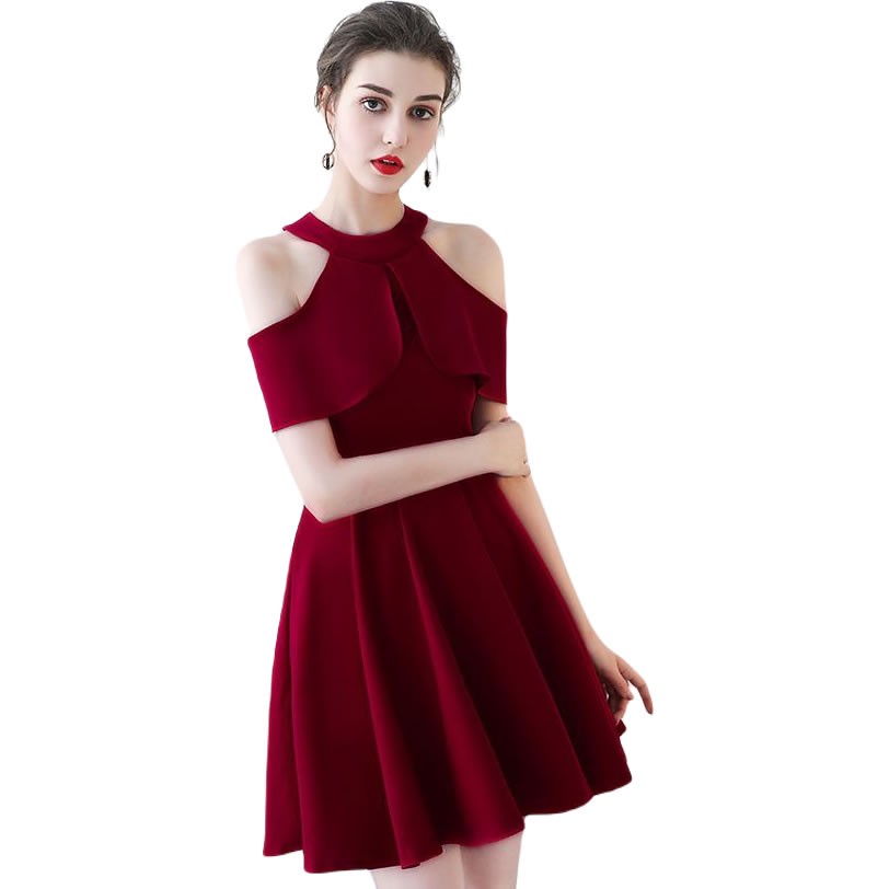 High Neck Cold Shoulder Scoop Neckline Dress