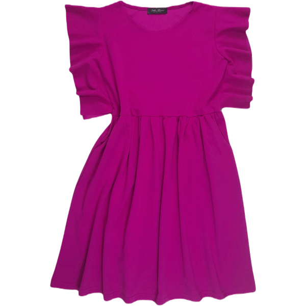 Round Neck Ruffle Sleeve Dress