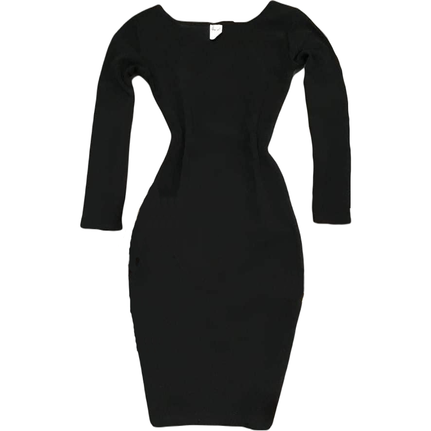 Basic Round Neck Long Sleeve Dress
