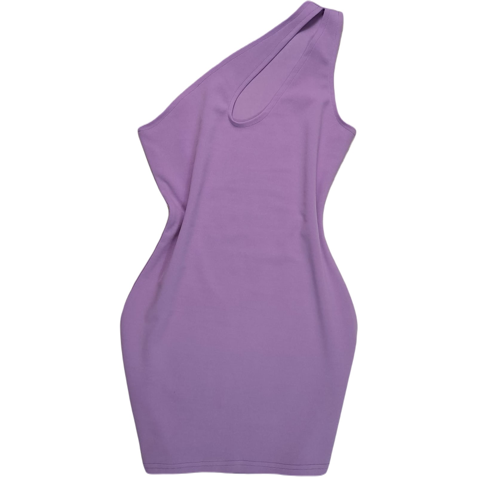 Sleeveless Asymmetrical Neckline Dress