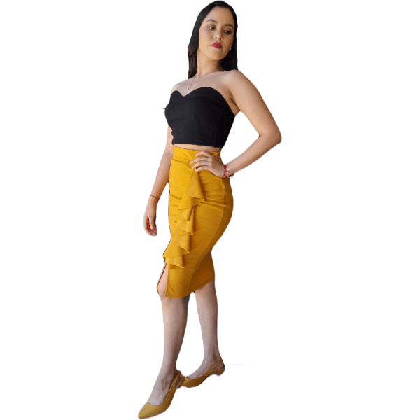 Sleeveless Top & Ruffled Pencil Skirt Set